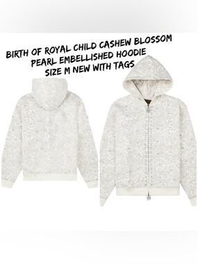 Birth of Royal Child Blossom Pearl Embellished Hoodie Jacket